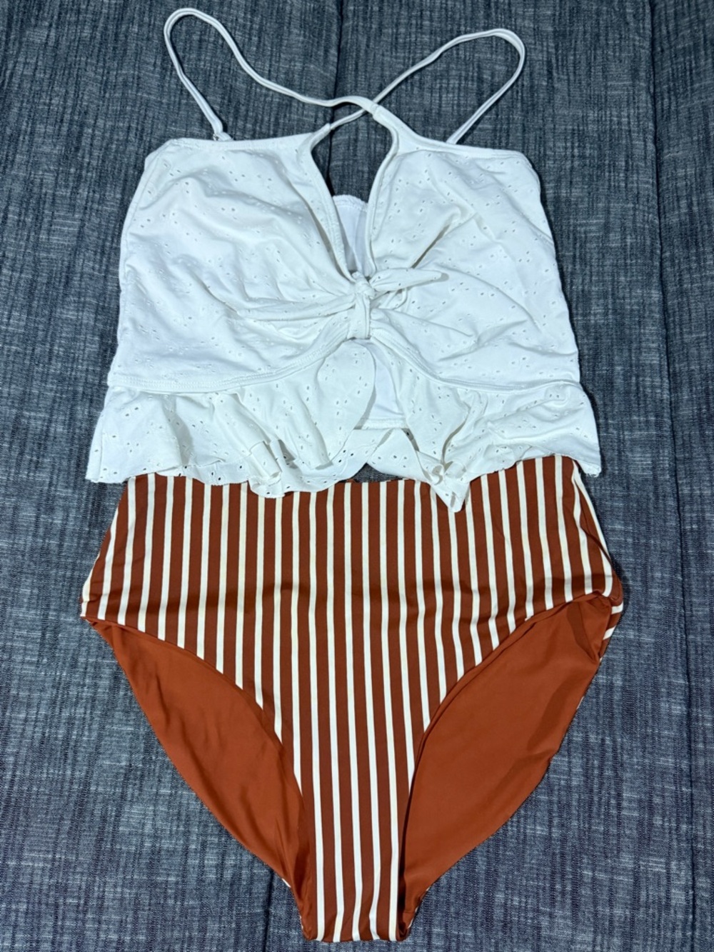 Coral Reef Rust Orange Swim Top